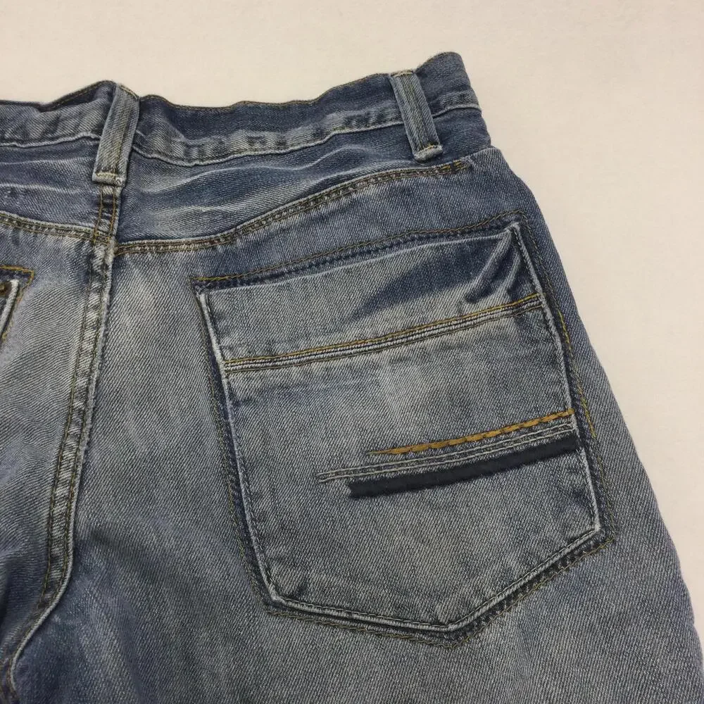 American Rag MAG1 561 Jeans Mens 32x30 Blue Wash Slim Straight Denim Distressed